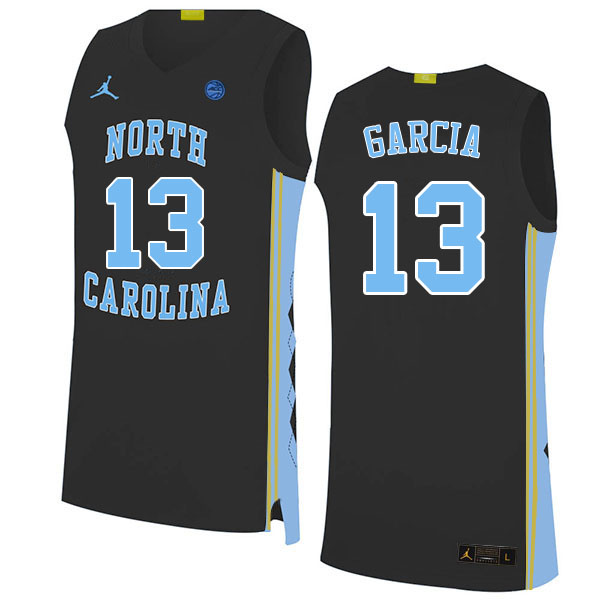 Men #13 Dawson Garcia North Carolina Tar Heels College Basketball Jerseys Sale-Black - Click Image to Close